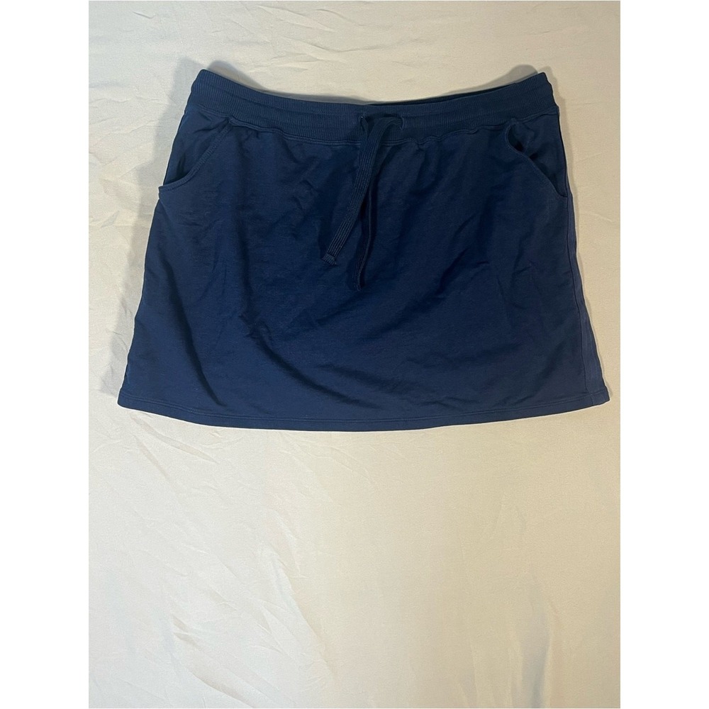 Tasc Performance Womens Navy Blue French Terry Active Skort Size M Drawstring